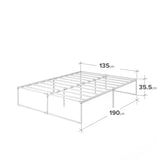 Corbe Modern Metal Bed Frame with Heavy Duty Steel Slat Support