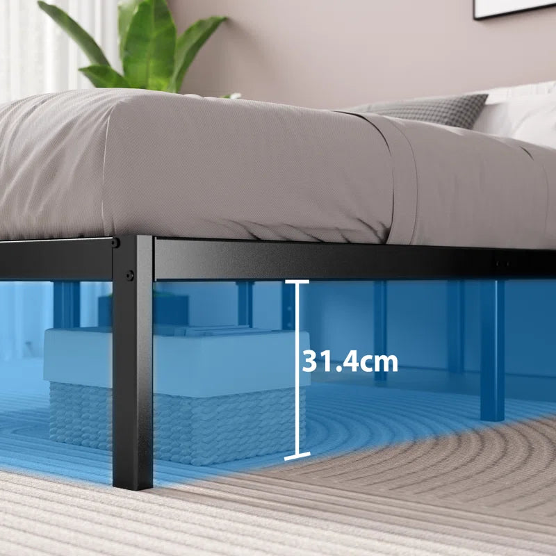 Barbieri Modern Metal Platform Bed Frame with Heavy Duty Steel Slat Support