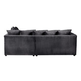 Moana 3 - Piece Upholstered Corner Sofa Chaise with Ottoman