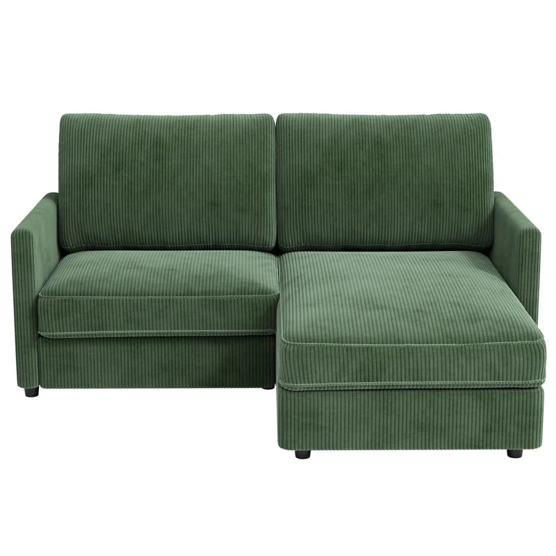 180Cm 2 Seat Area Corduroy Corner Sofa