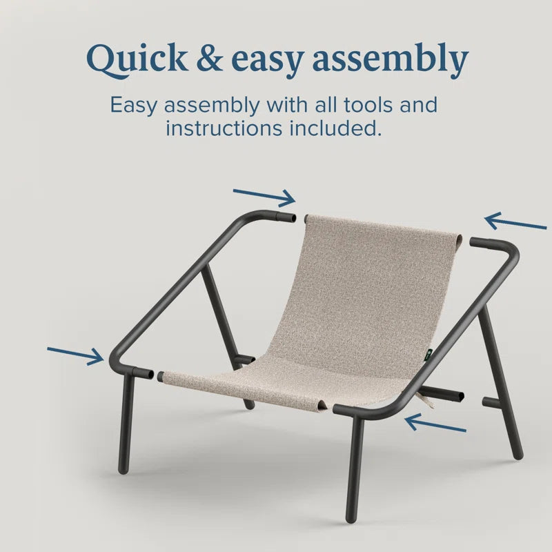 Lizetta Sling Chair - Accent Chari with Plush Foam Cushioning - Durable Steel Frame & Soft Fabric Upholstery - Award-Winning Modern Accent Chair - Easy Assembly