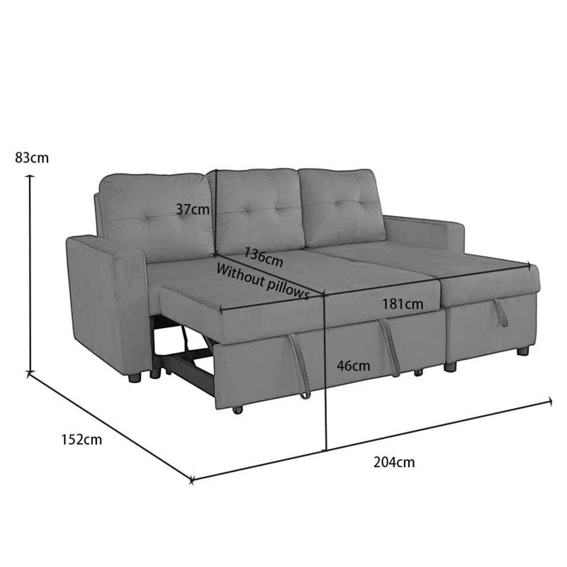 Simba 2 - Piece Upholstered Corner Sofa Chaise