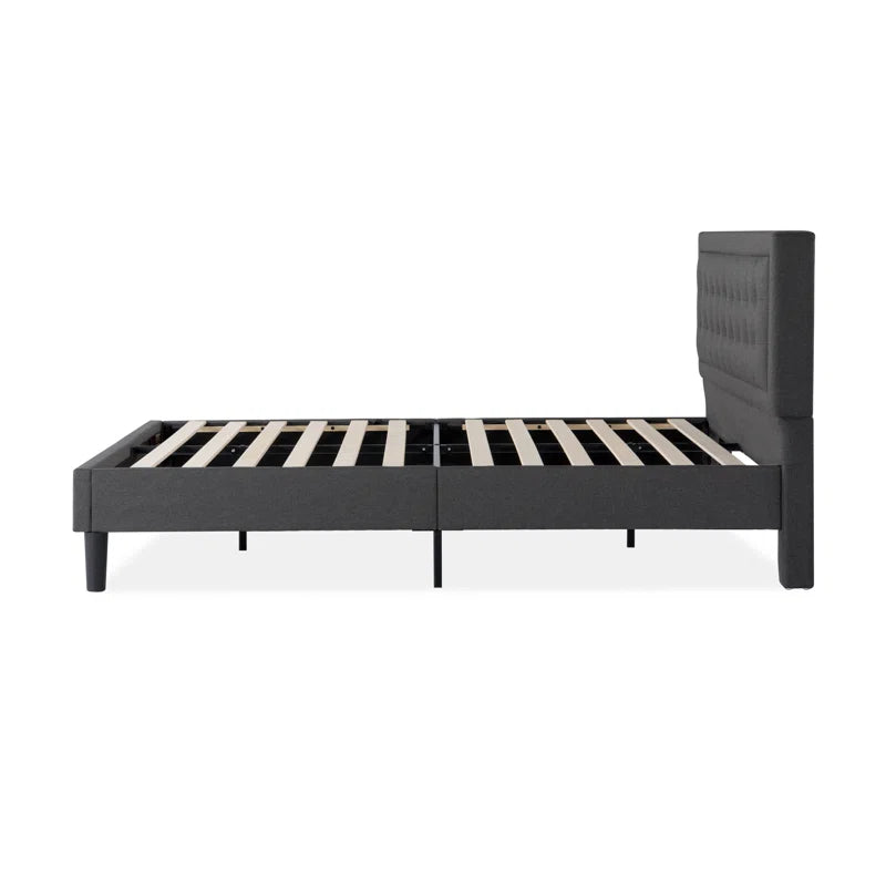 Allenwood Upholstered Bed Frame with Button Tufted Headboard