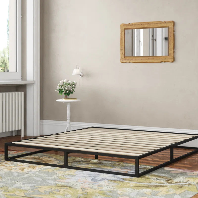 Dekker Metal Platform Bed with Wooden Slat Support 25Cm/10In Height