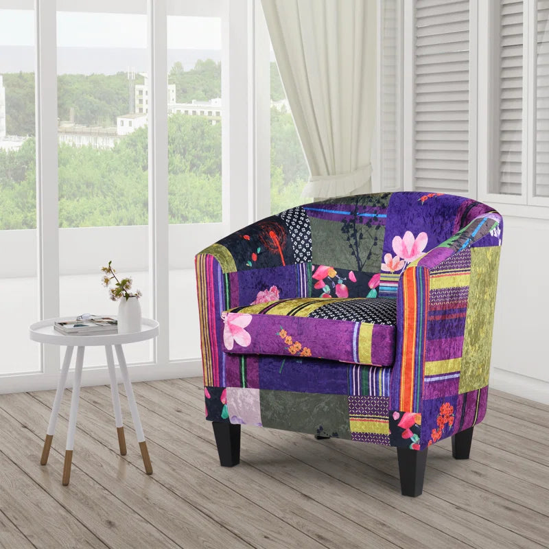 Angelice Multicoloured Patchwork Accent Tub Chair