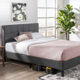 Cardington Upholstered Bed Frame with Square Tufted Headboard