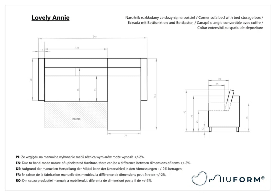 Lofty Lilly 4 Seater Corner Sofa Bed