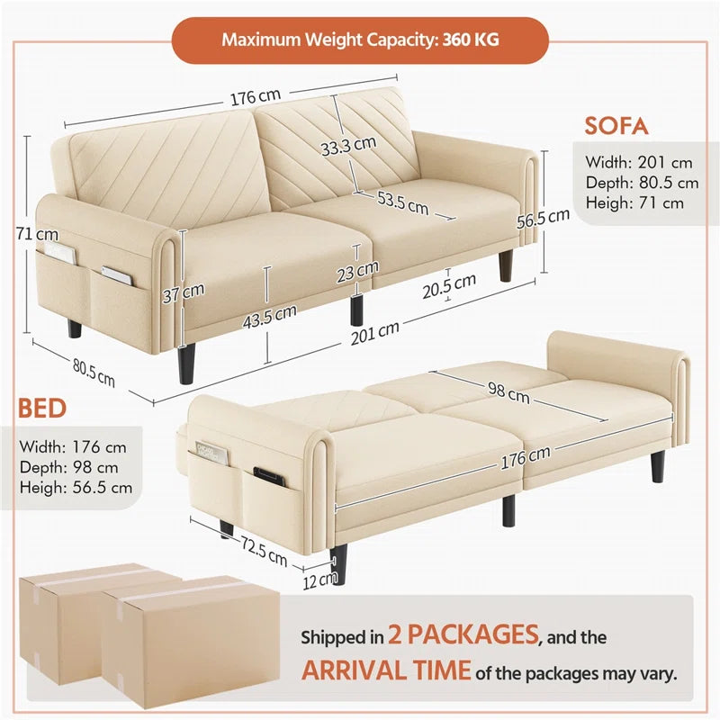 Fabric Click-Clack 3-Seater Sofa