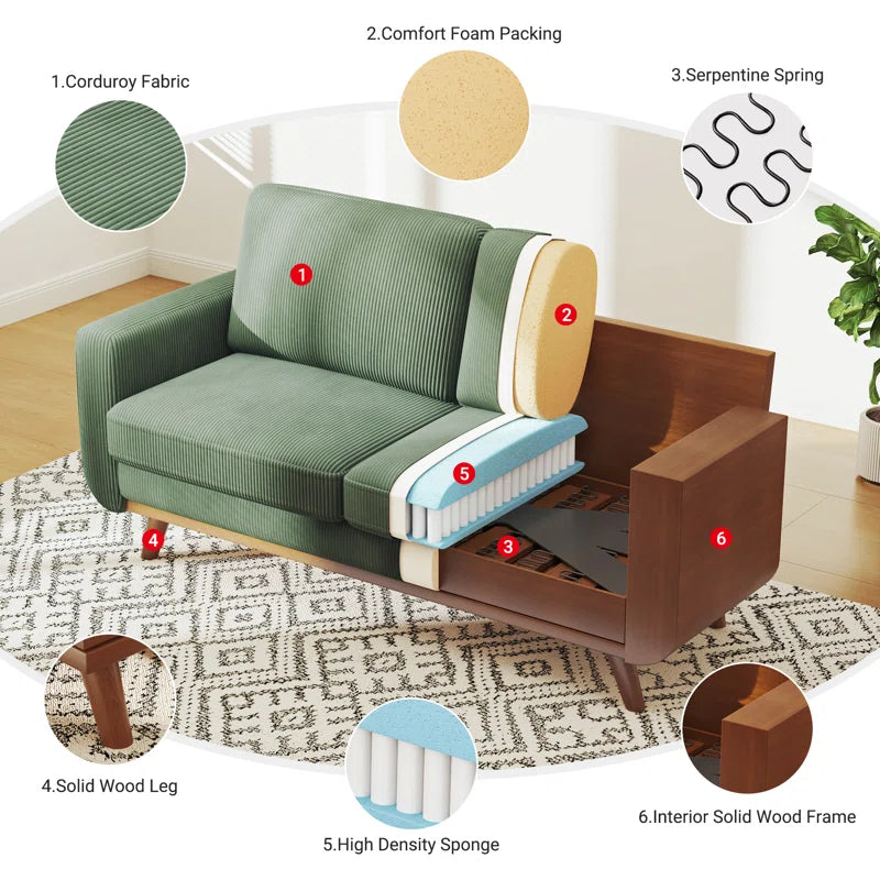 Parklawn 2 Seater Corduroy Sofa