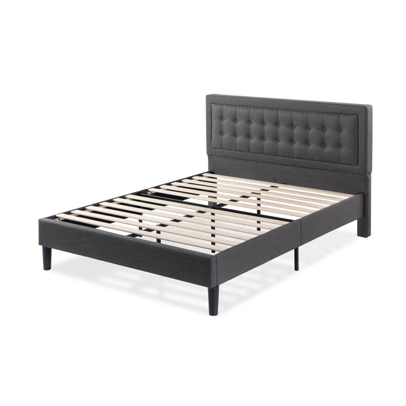 Allenwood Upholstered Bed Frame with Button Tufted Headboard