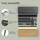 Allenwood Upholstered Bed Frame with Button Tufted Headboard