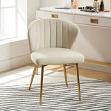 Daulton Modern Velvet Tub Chair with Channel Tufted Back and Metal Legs