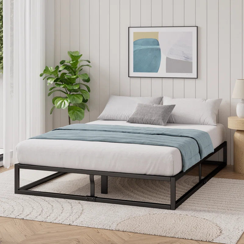 Dekker Metal Platform Bed with Wooden Slat Support 25Cm/10In Height