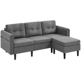 Sectional Sofa with Ottoman Reversible 3-Seater Chaise Lounge
