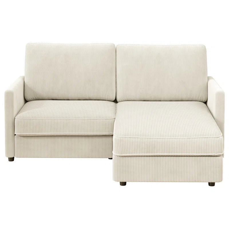 180Cm 2 Seat Area Corduroy Corner Sofa