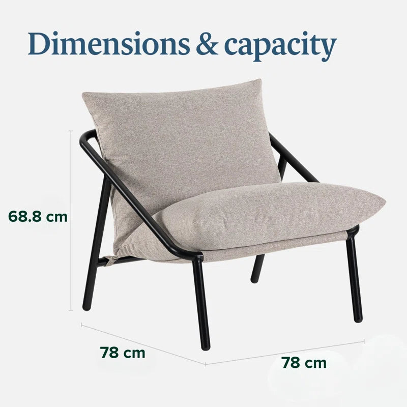 Lizetta Sling Chair - Accent Chari with Plush Foam Cushioning - Durable Steel Frame & Soft Fabric Upholstery - Award-Winning Modern Accent Chair - Easy Assembly