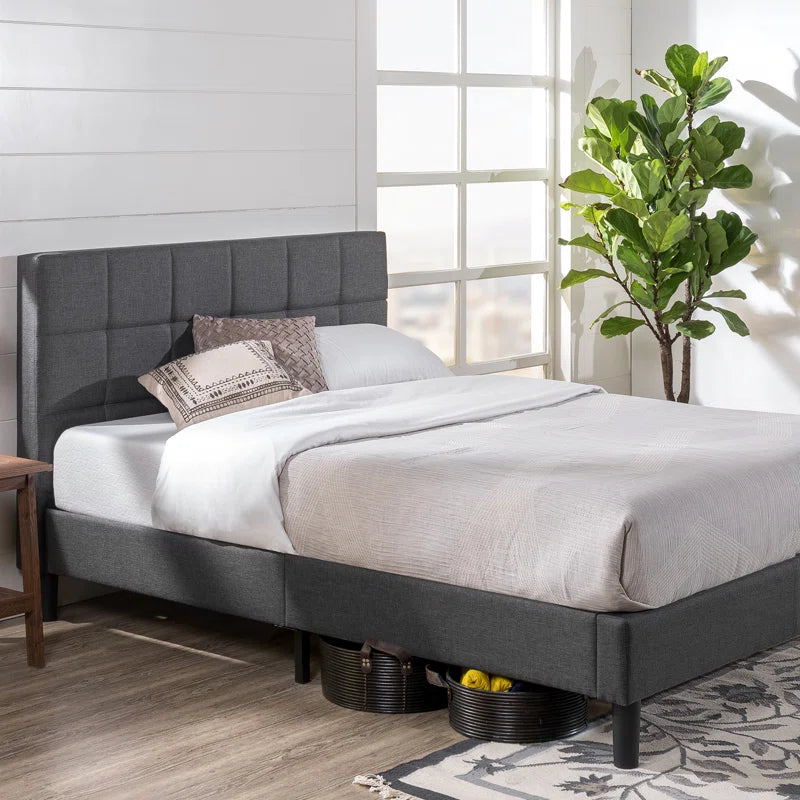 Cardington Upholstered Bed Frame with Square Tufted Headboard