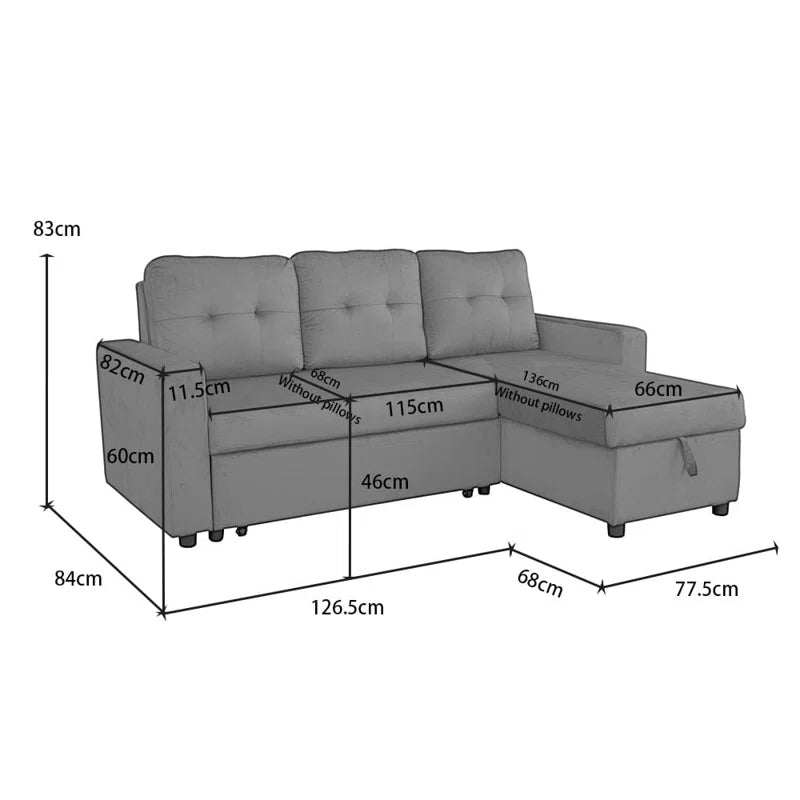Simba 2 - Piece Upholstered Corner Sofa Chaise