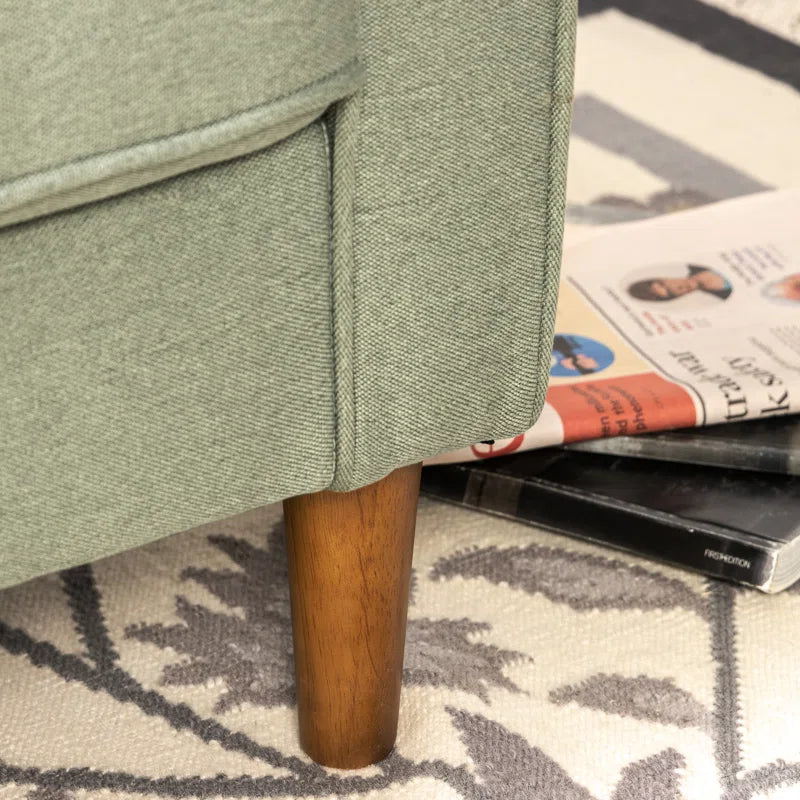 Floman Mid-Century Modern Upholstered Sofa - Button-Tufted Fabric Comfort Seat - Sturdy Frame with Supportive Foam Cushions - Durable & Stylish Sitting - Easy Assembly