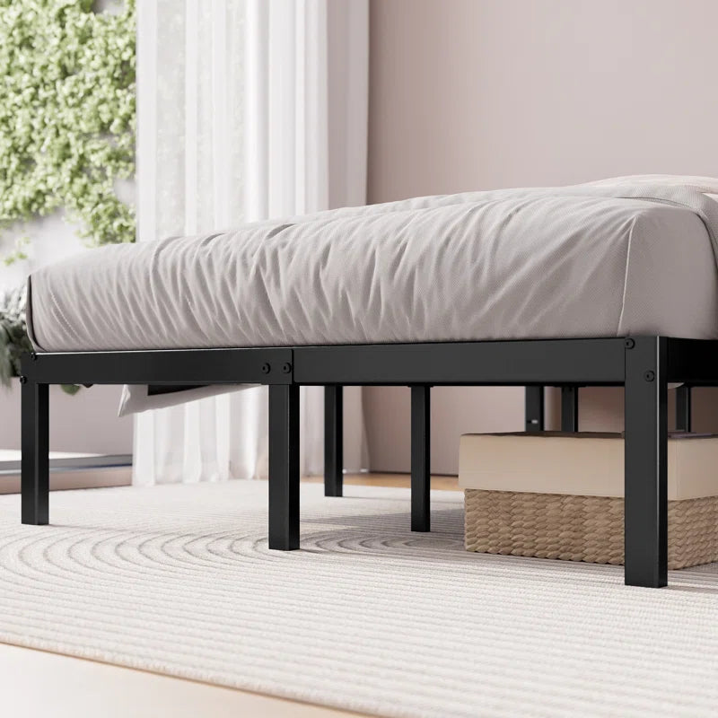 Barbieri Modern Metal Platform Bed Frame with Heavy Duty Steel Slat Support