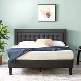 Allenwood Upholstered Bed Frame with Button Tufted Headboard