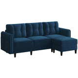 Sectional Sofa with Ottoman Reversible 3-Seater Chaise Lounge