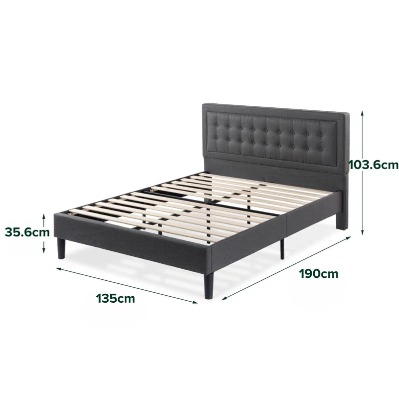 Allenwood Upholstered Bed Frame with Button Tufted Headboard
