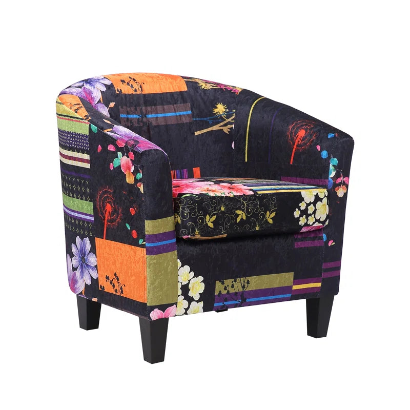 Angelice Multicoloured Patchwork Accent Tub Chair