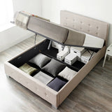 Caddo Fabric Upholstered Ottoman Bed Frame