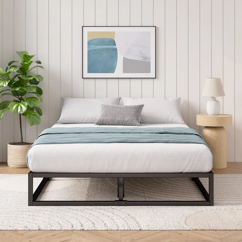 Dekker Metal Platform Bed with Wooden Slat Support 25Cm/10In Height