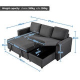 Moda Form L-Shaped Sofa Bed 3 Seater Couch